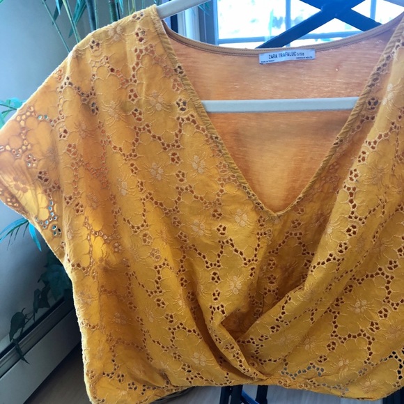 Zara Tops 325 Zara Trafaluc Mustard Yellow Top Poshmark